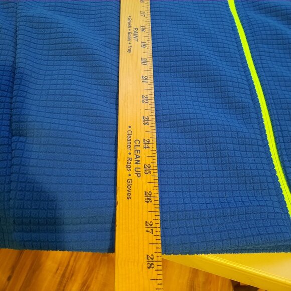 Lands End Jacket Mens XL Blue Neon Grid Fleece 1/4 Pullover Sweater Hiking‎ Ski - Picture 9 of 10